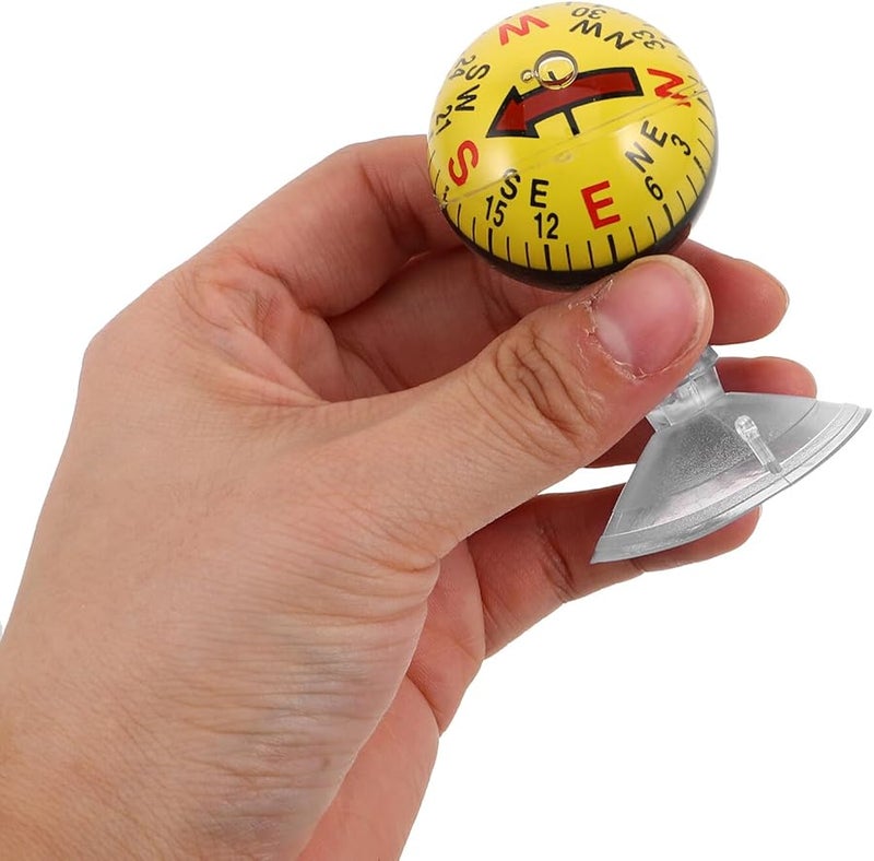 HYTROVE 38mm Yellow Car Dashboard Compass with Suction Cup for Truck Marine and Outdoor Use - Image 2